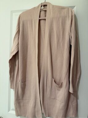 GAP XXL Blush Open-Front Long Cardigan with Pockets plus size